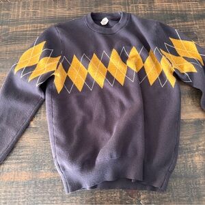 Children's Argyle Sweater -‎ Dark Gray and Mustard